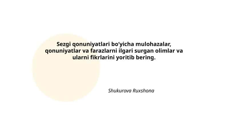 Aristotelning sezgi organlari va idrok haqida mulohazalari