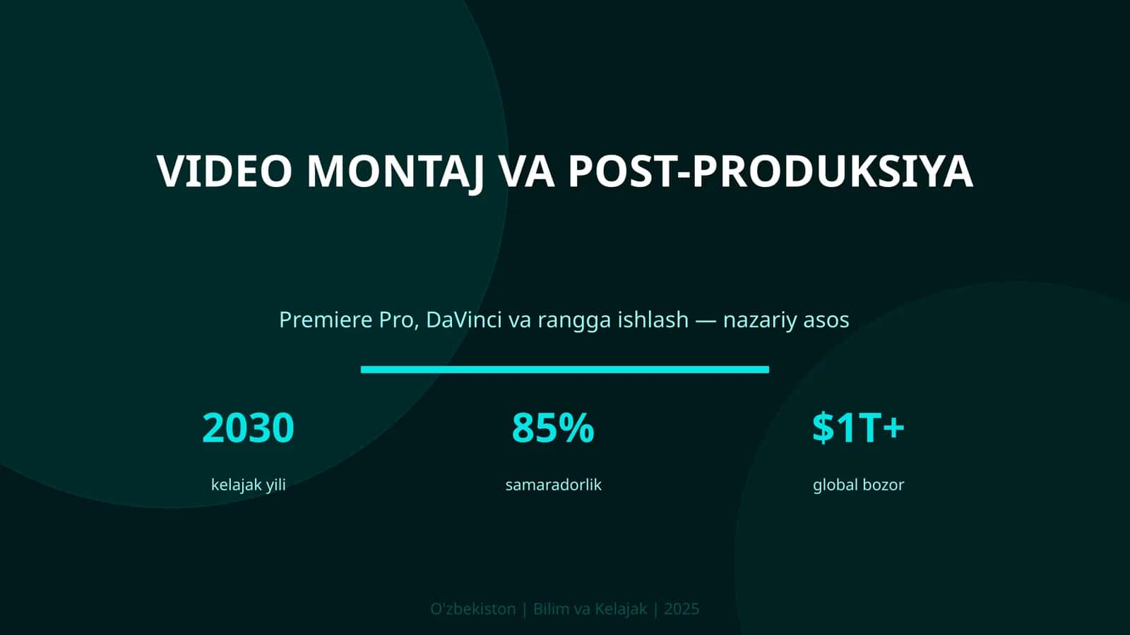 VIDEO MONTAJ VA POST-PRODUKSIYA