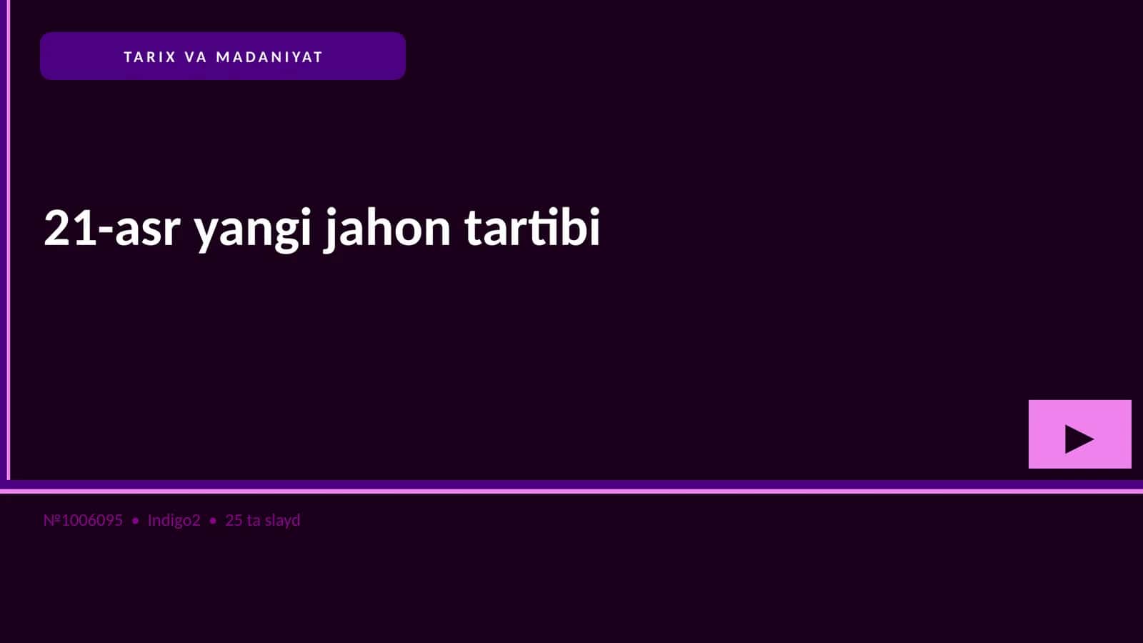 21-asr yangi jahon tartibi