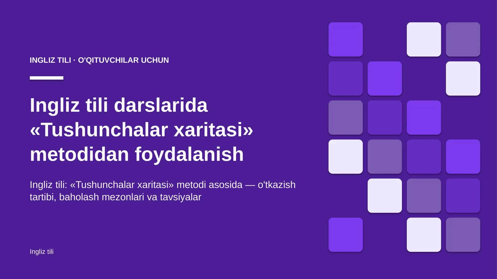 ingliz tili darslarida tushunchalar xaritasi metodidan foydalanish 4807