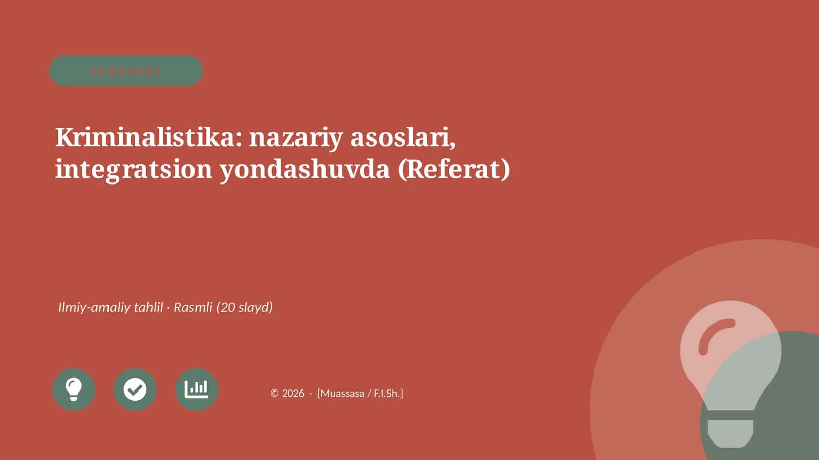 Kriminalistika: nazariy asoslari, integratsion yondashuvda