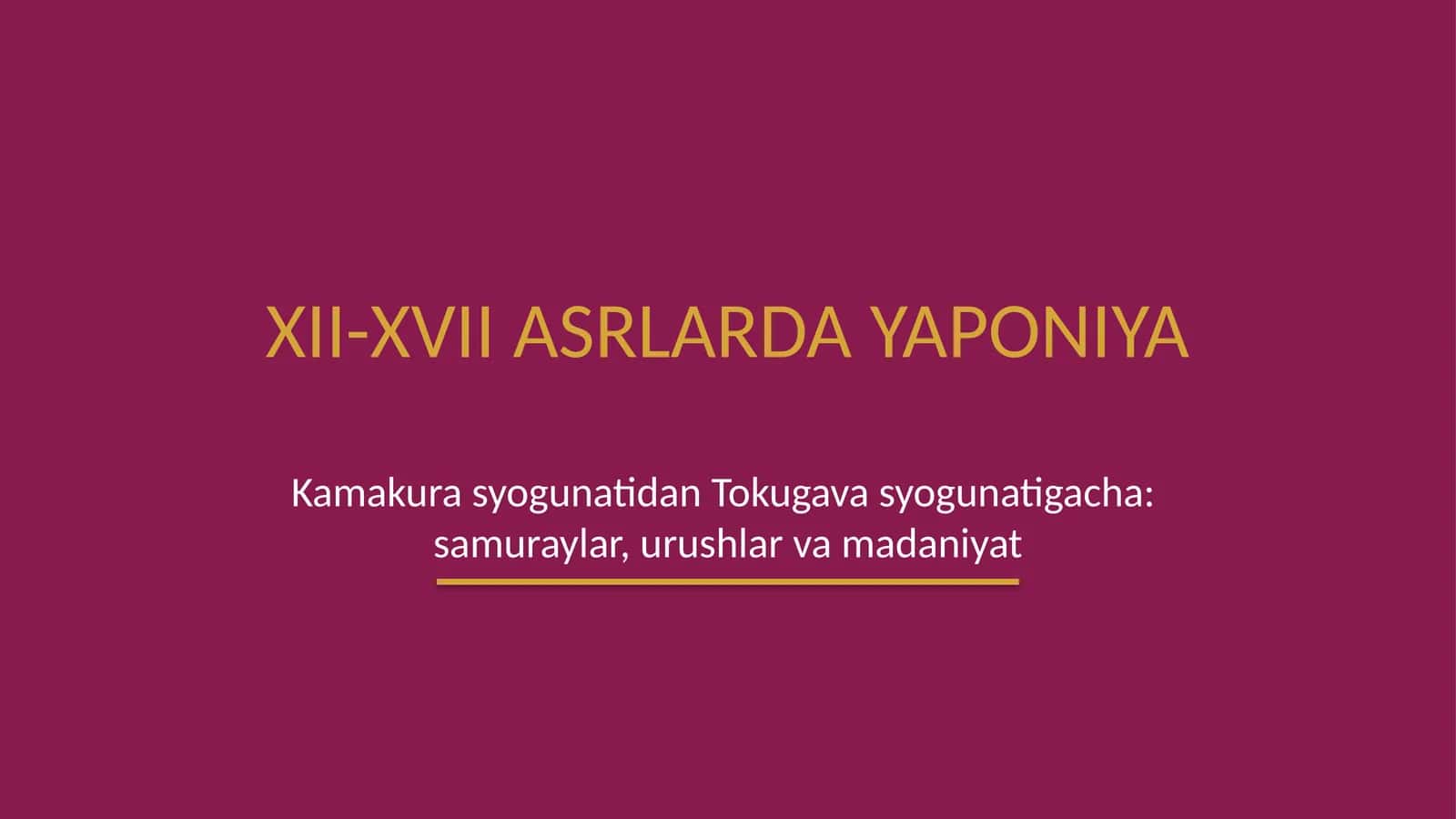 XII-XVII asrlarda Yaponiya
