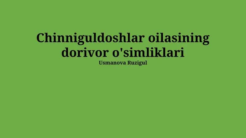 Lamiaceae oilasining dorivor o'simliklari