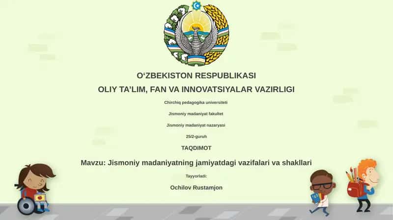 Jismoniy madaniyatning jamiyatdagi vazifalari va shakllari