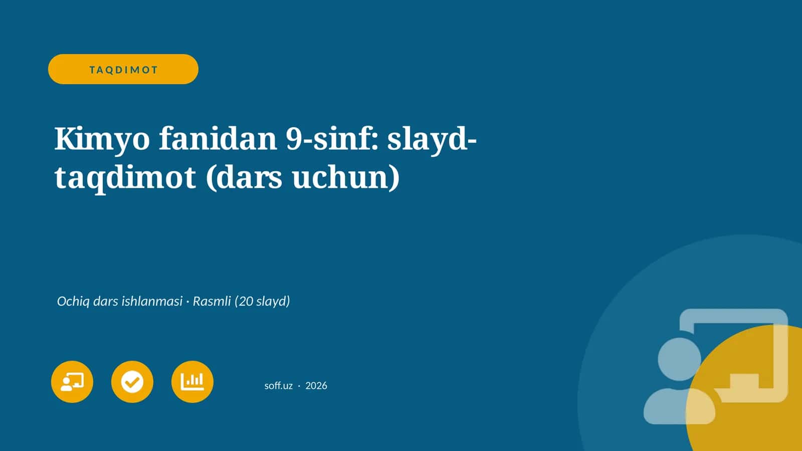 Kimyo fanidan 9-sinf: slayd-taqdimot (dars uchun)