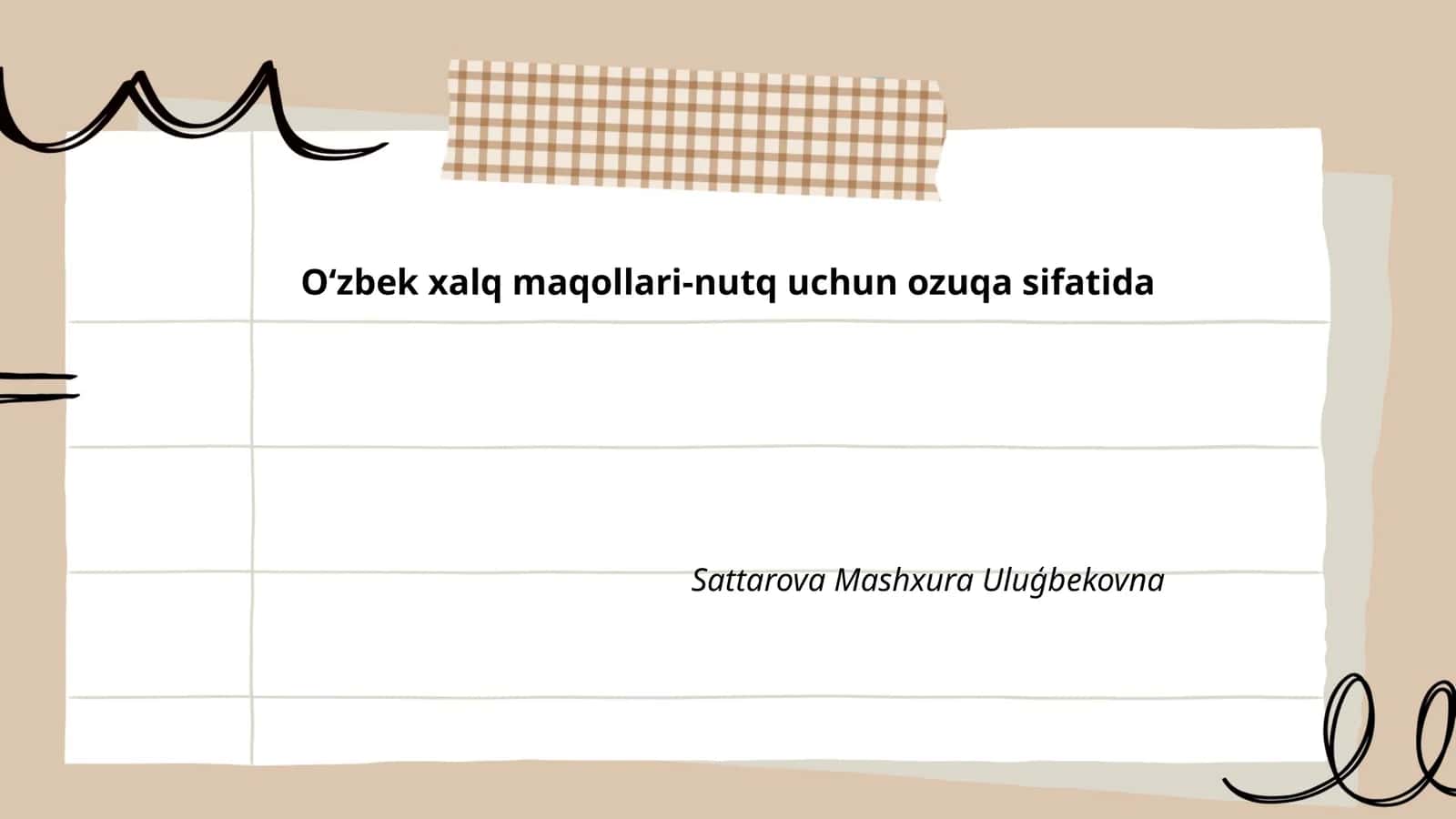 O‘zbek xalq maqollari-nutq uchun ozuqa sifatida
