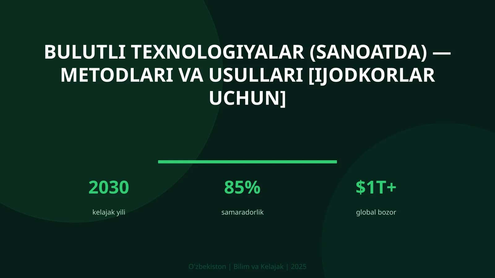 Bulutli texnologiyalar (sanoatda) — metodlari va usullari [ijodkorlar uchun]