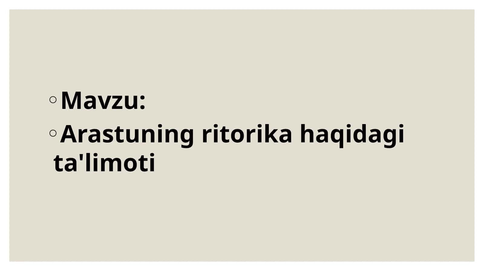 Arastuning ritorika haqidagi ta'limoti