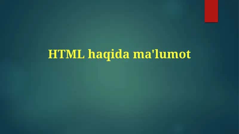 HTMLhaqidama'lumot