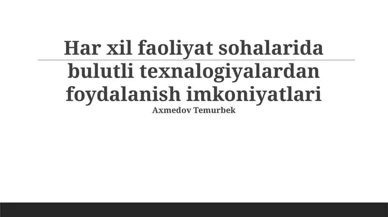 Bulutli texnologiyalar