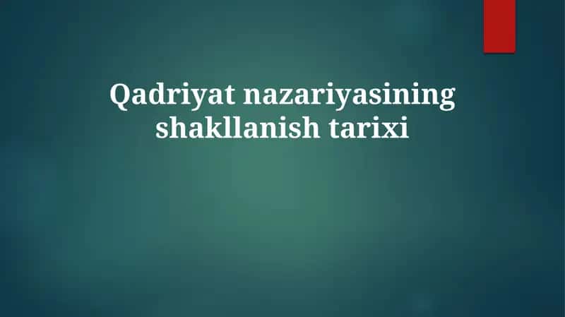 Qadriyat nazariyasi