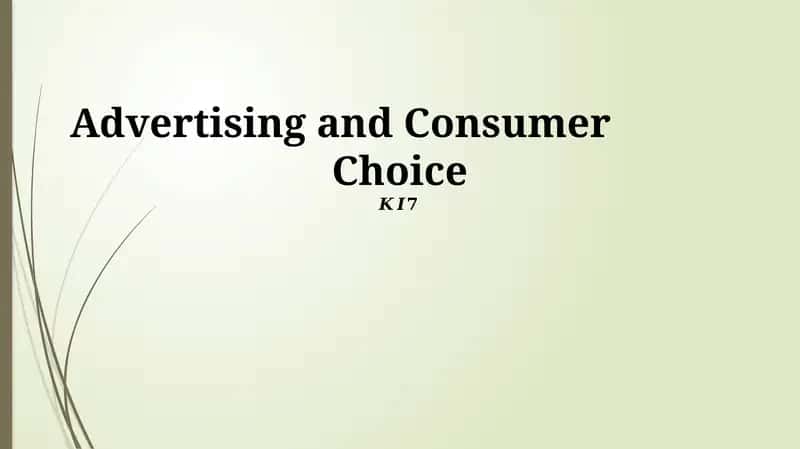 Advertising and Consumer Choice