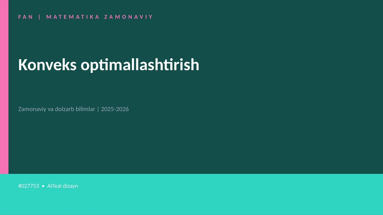 Konveks optimallashtirish
