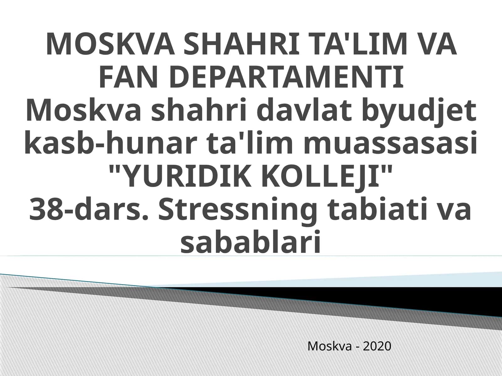 Menejment - Nizolar va stresslarni boshqarish