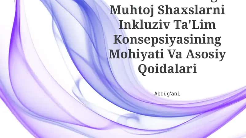 Inkluziv Ta'lim Konsepsiyasi