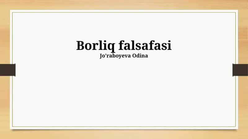 Borliq falsafasi