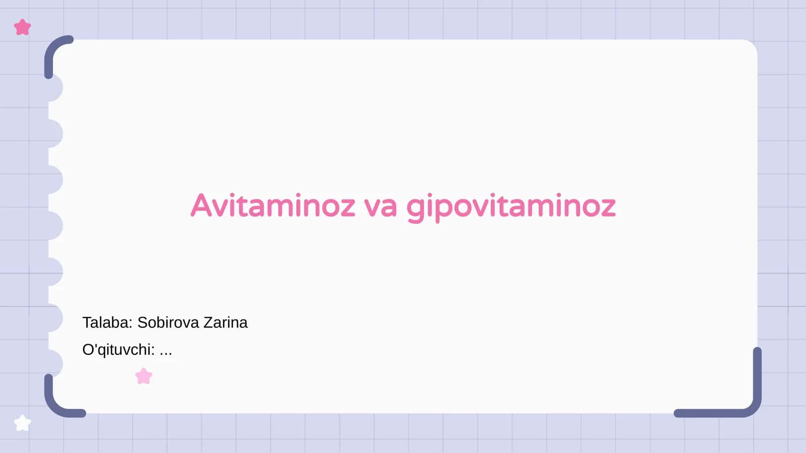 Avitaminoz va gipovitaminoz