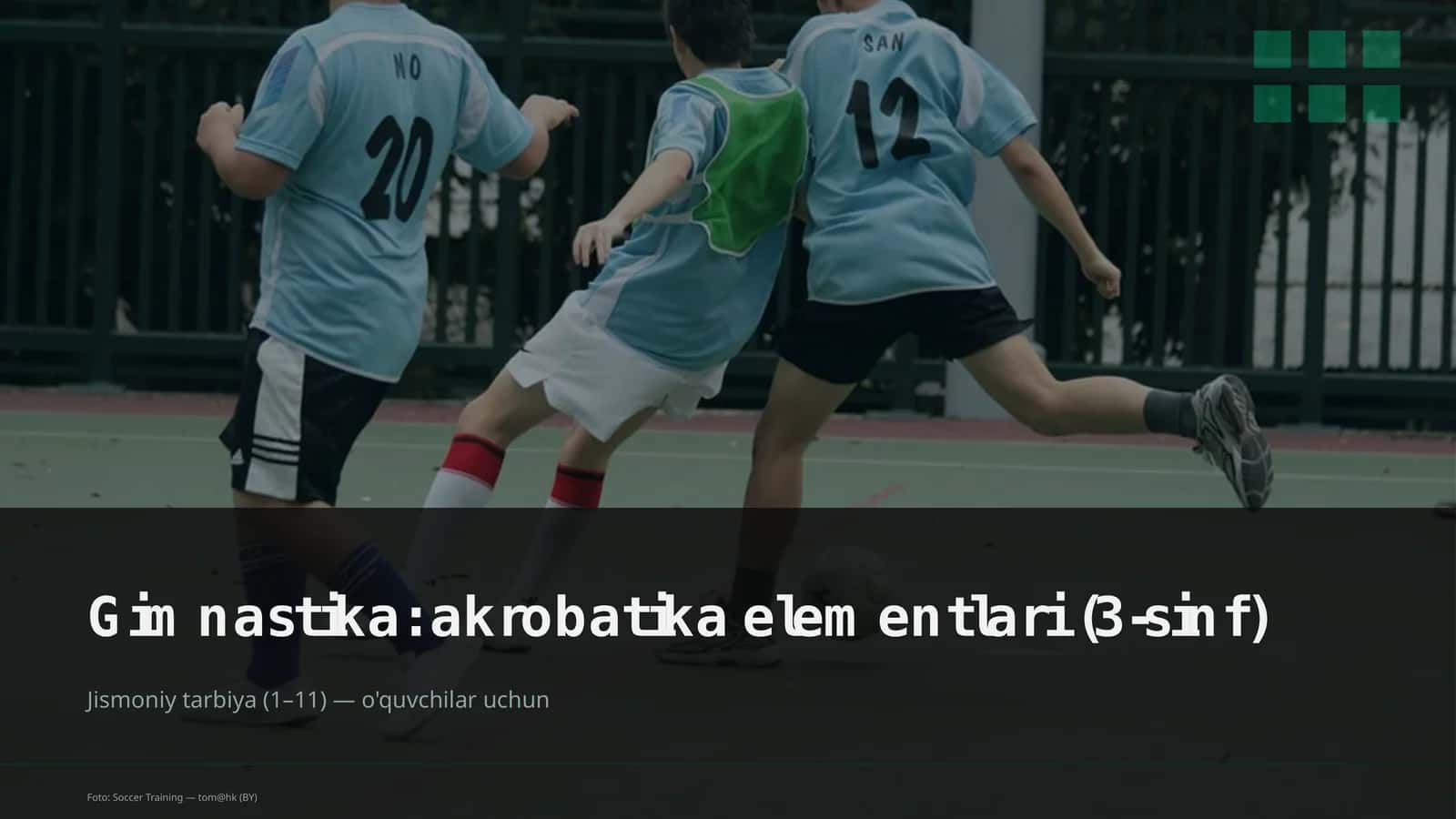 Gimnastika: akrobatika elementlari (3-sinf)