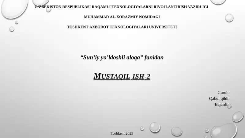 Aloqa sun'iy yoʻldoshlarining xizmat muddati orbital parvoz barqarorligi...