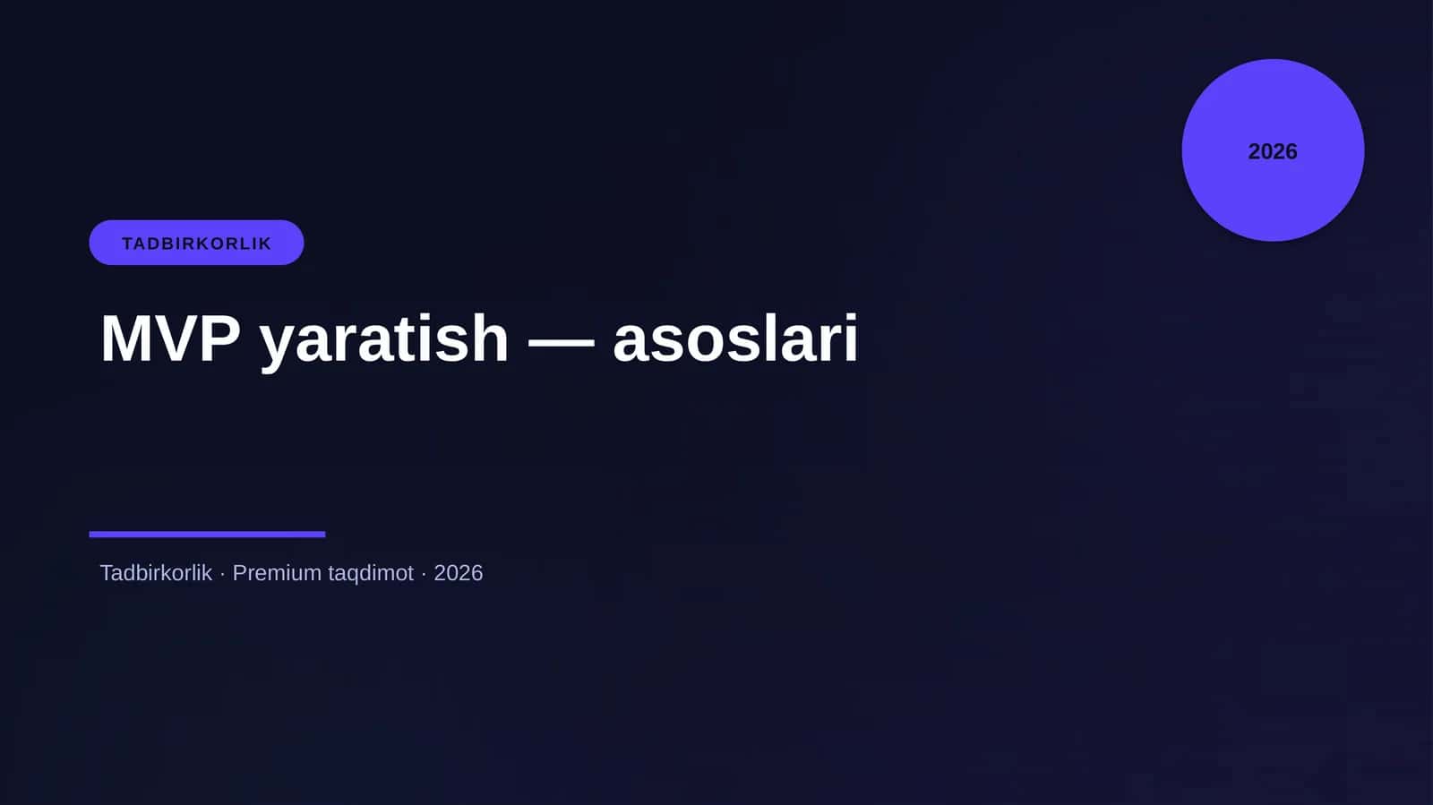 MVP yaratish — asoslari