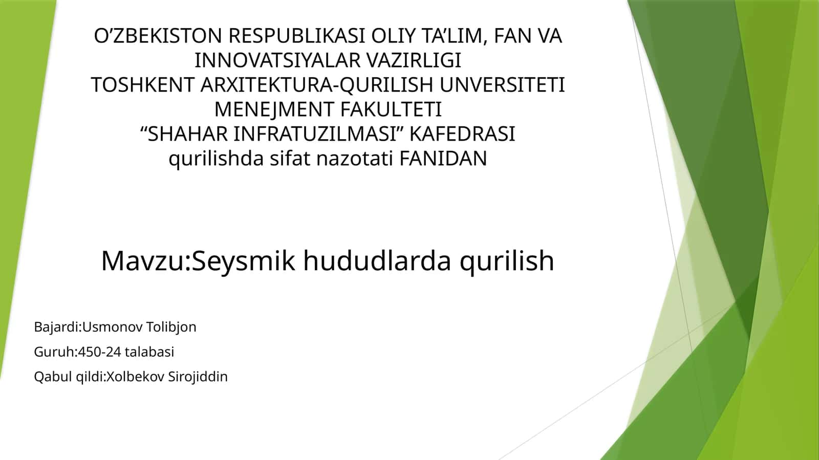 Seysmik hududlarda qurilish