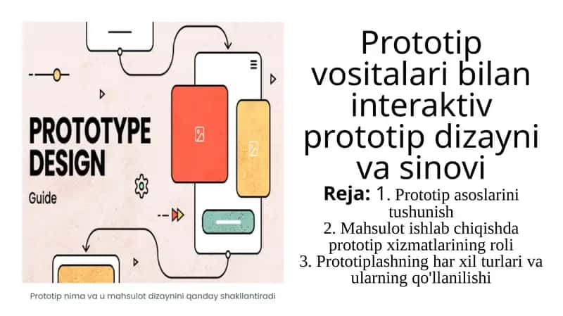 Prototip vositalari bilan interaktiv prototip dizayni va sinovi