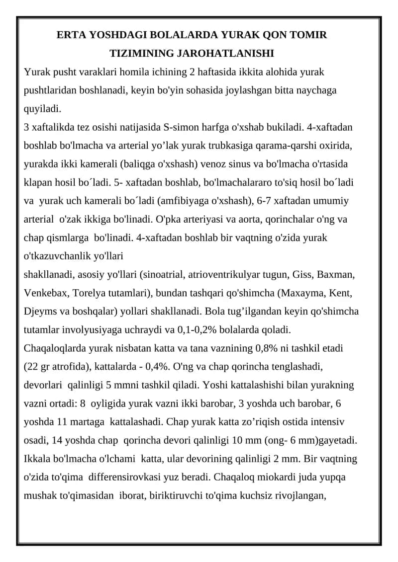 Yurak Qon Tomir Tizimi