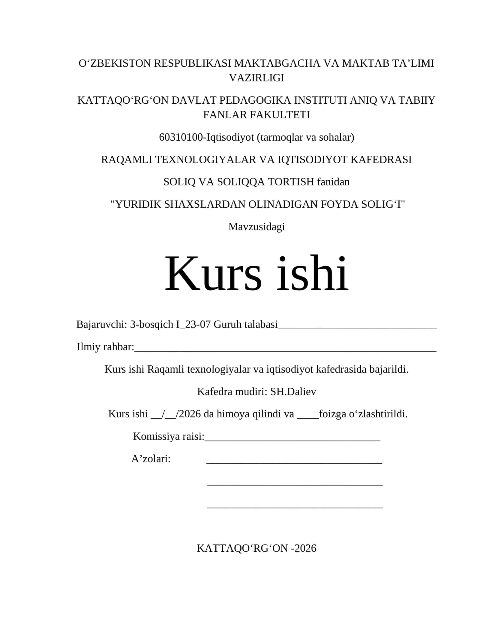 YURIDIK SHAXSLARDAN OLINADIGAN FOYDA SOLIG‘I