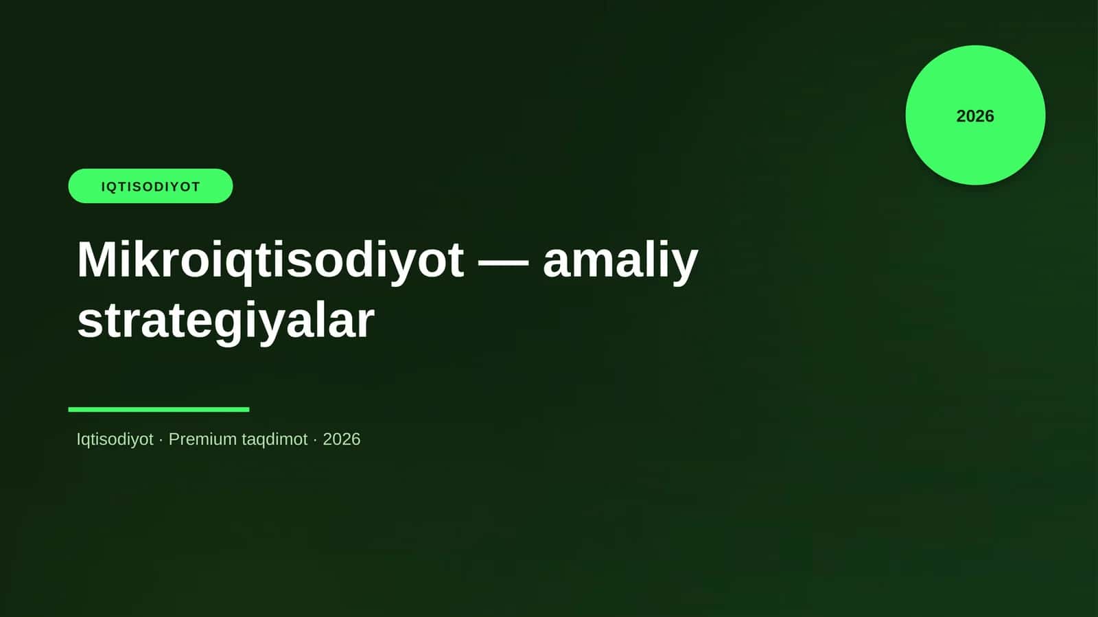 Mikroiqtisodiyot — amaliy strategiyalar