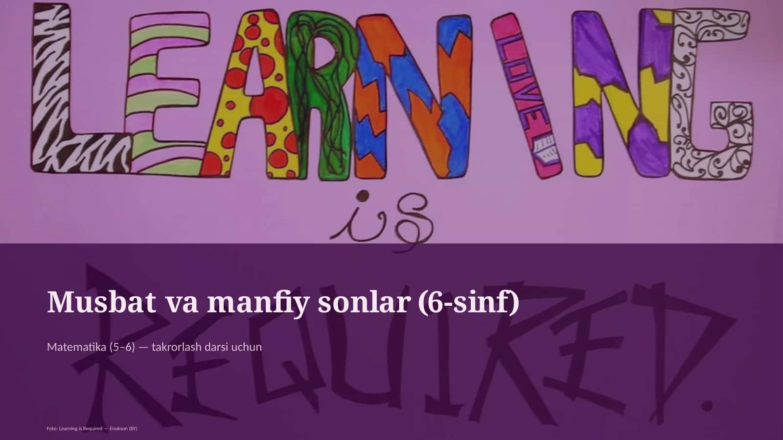 Musbat va manfiy sonlar (6-sinf)