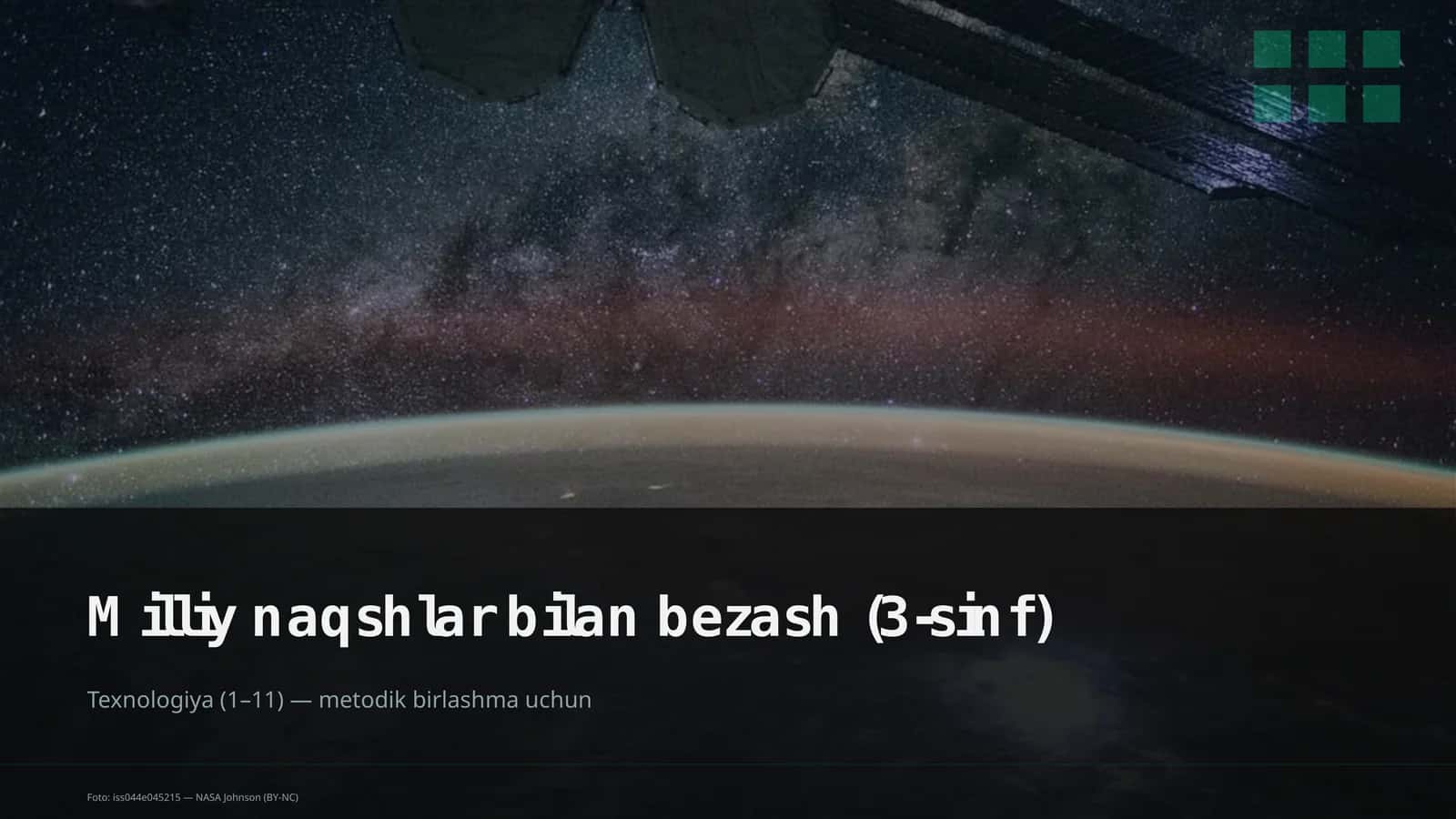 Milliy naqshlar bilan bezash (3-sinf)