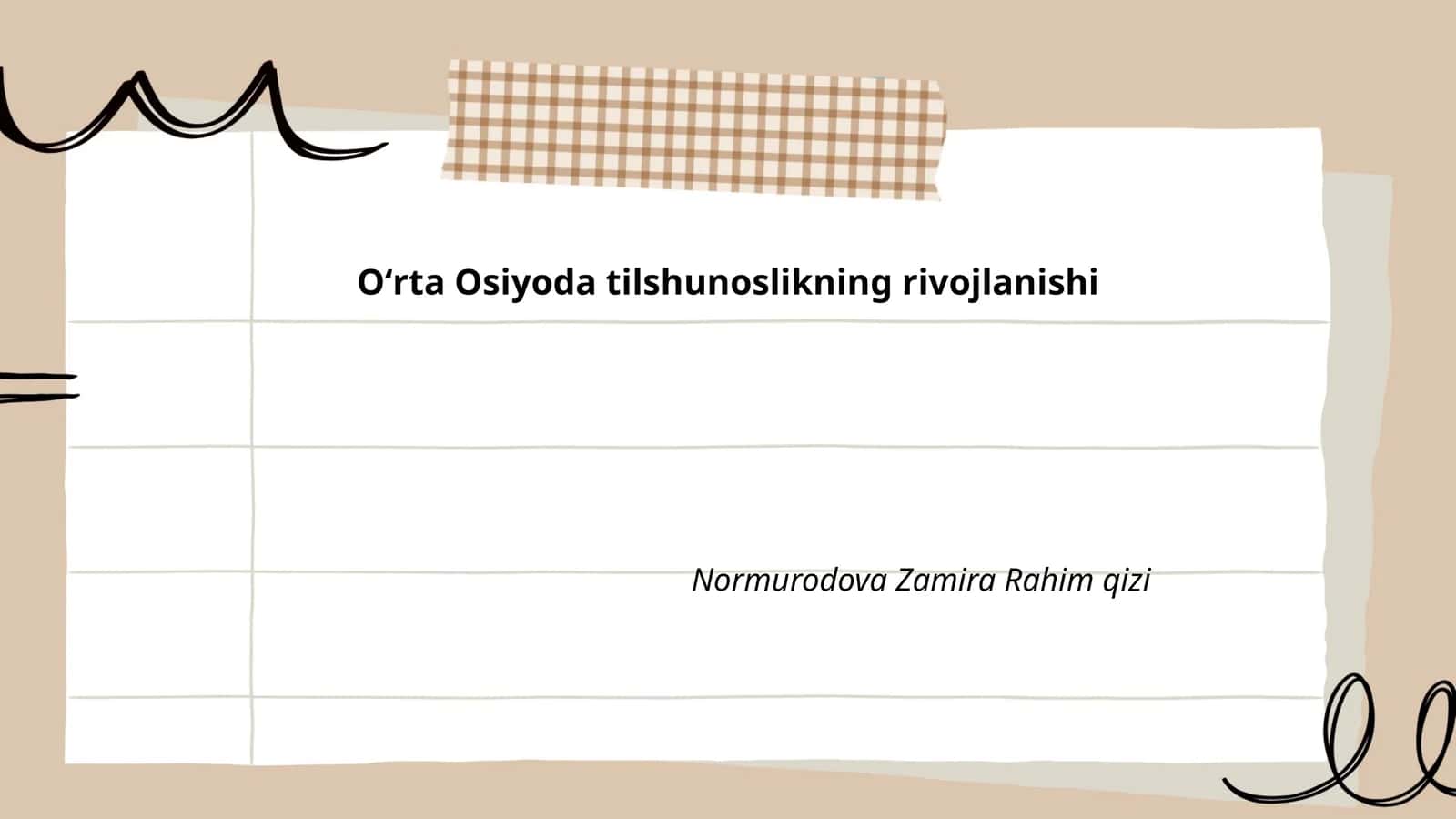 Oʻrta Osiyoda tilshunoslikning rivojlanishi