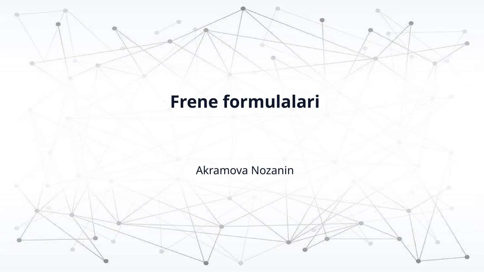Frene formulalari