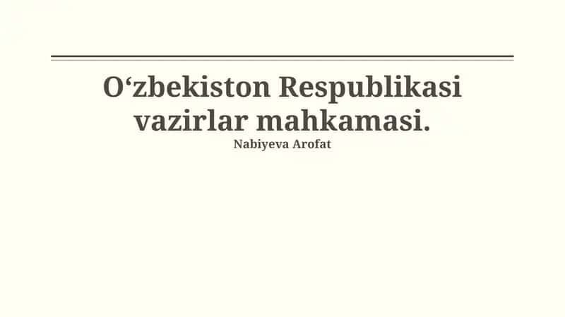 Vazirlar Mahkamasi