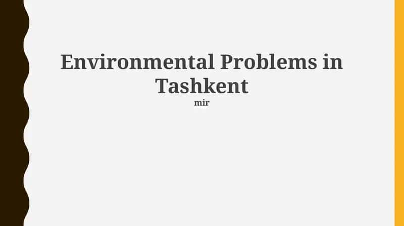 Tashkent's Environmental Challenges: A Pressing Overview