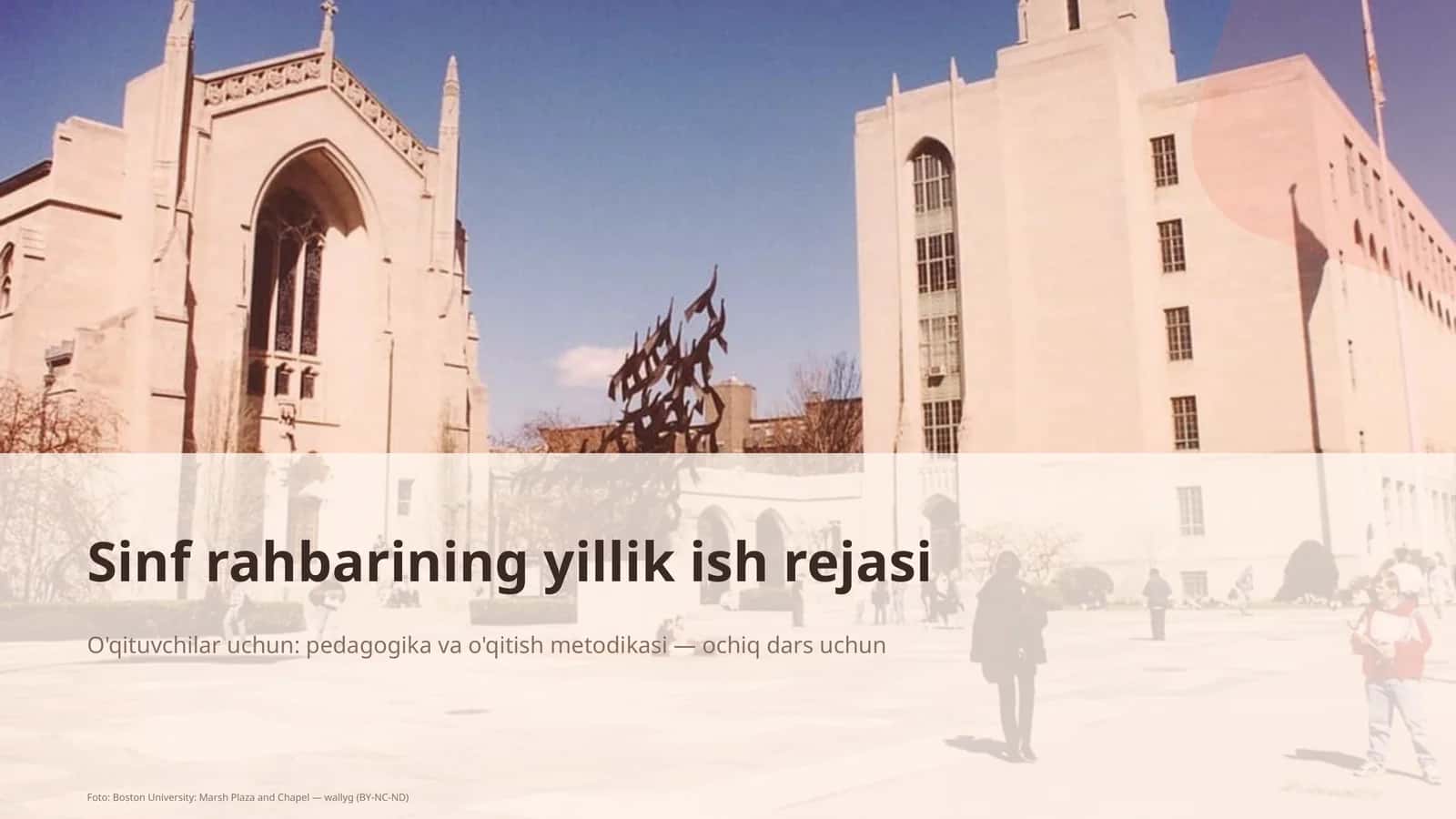 Sinf rahbarining yillik ish rejasi