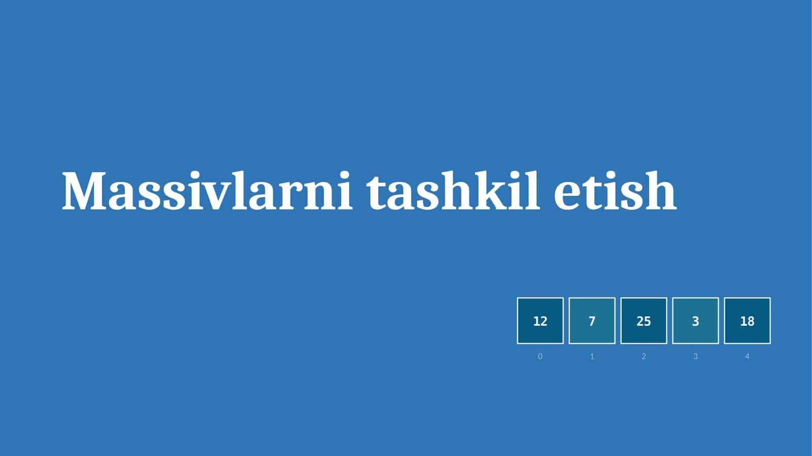 Massivlarni tashkil etish