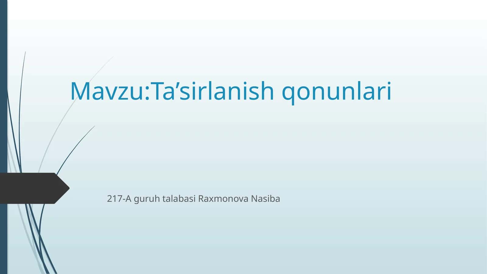 Ta’sirlanish qonunlari