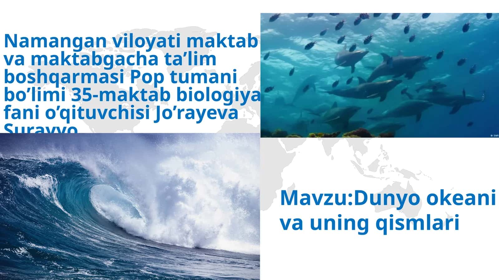 Dunyo okeani va uning qismlari