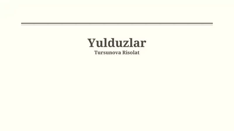 Yulduzlar