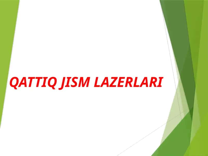 QATTIQ JISM LAZERLARI