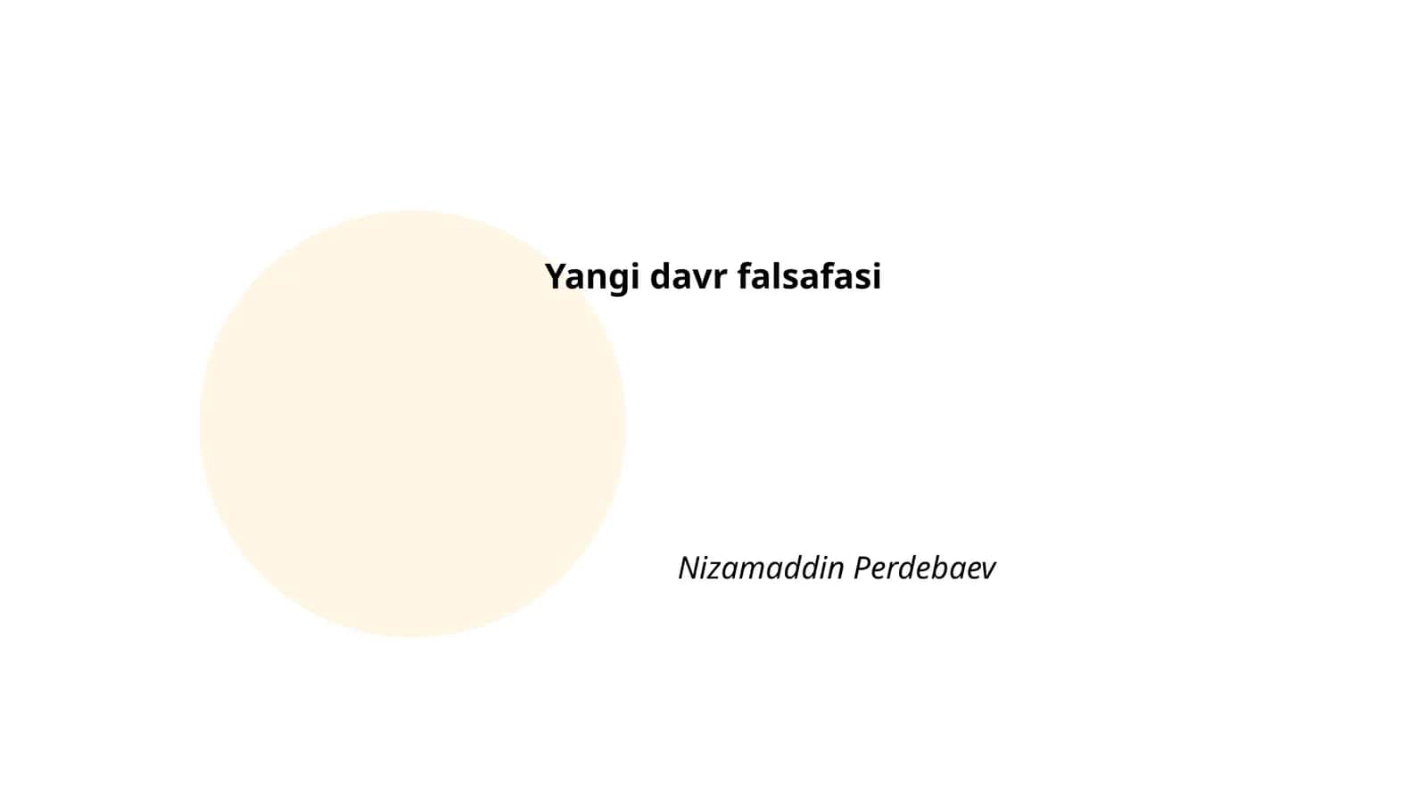 Yangi davr falsafasi