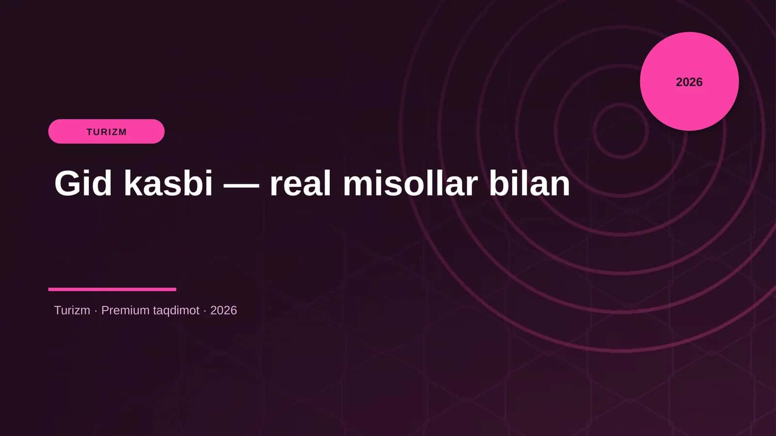 Gid kasbi — real misollar bilan