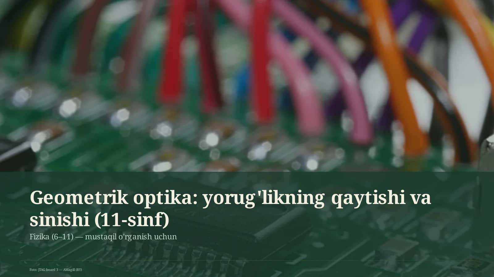 Geometrik optika: yorug'likning qaytishi va sinishi (11-sinf)