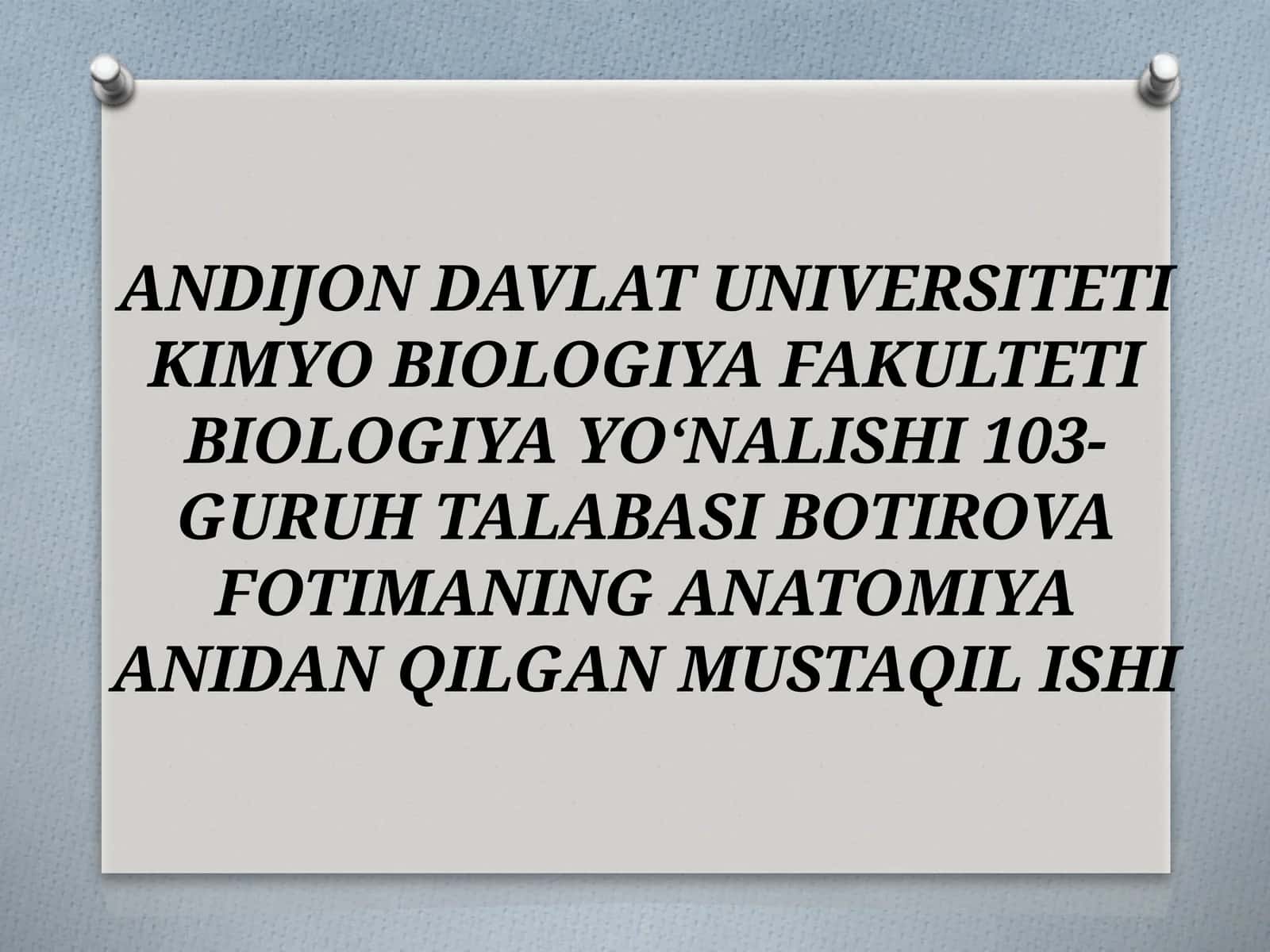 Anatomiya faniga kirish
