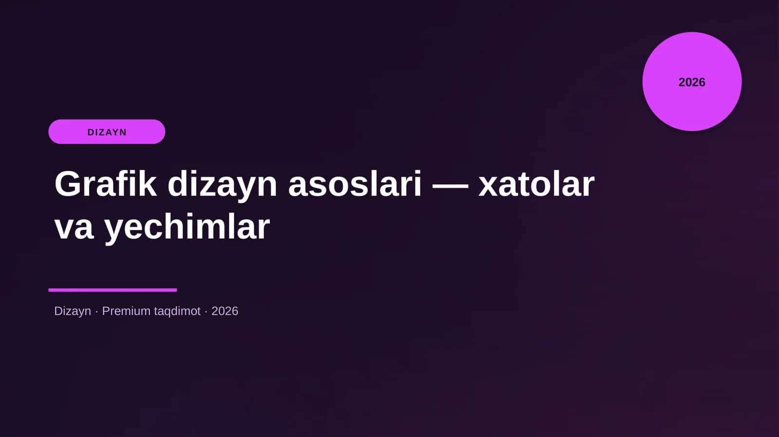 Grafik dizayn asoslari — xatolar va yechimlar