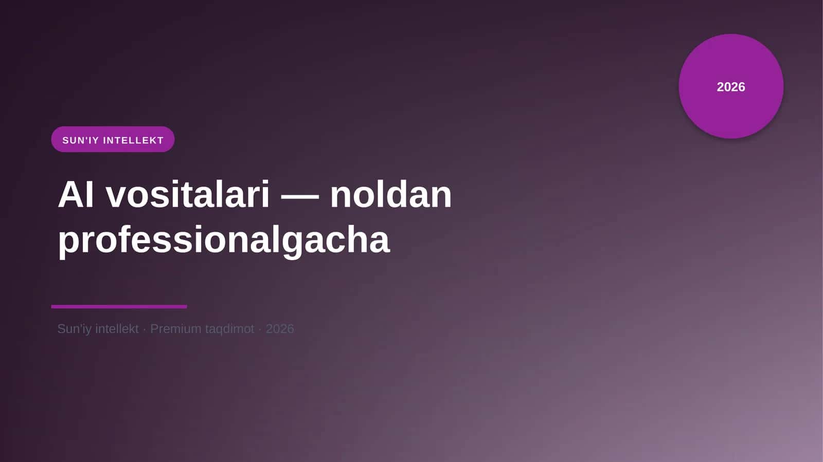 AI vositalari — noldan professionalgacha
