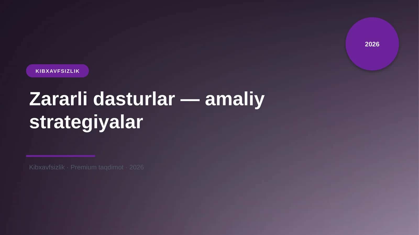 Zararli dasturlar — amaliy strategiyalar