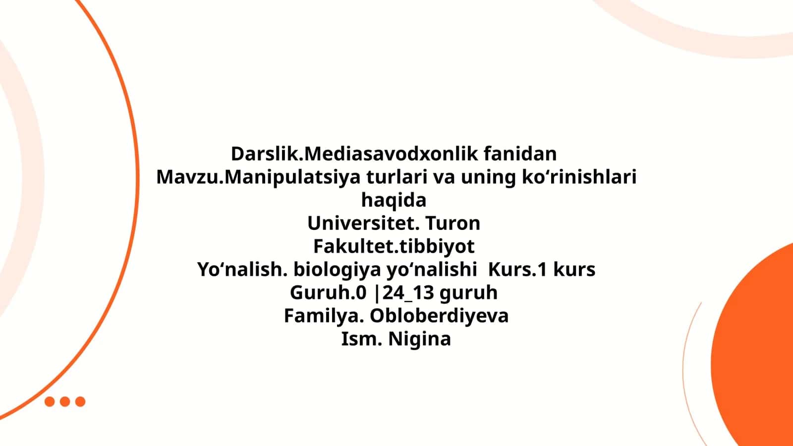 Manipulatsiya turlari va uning koʻrinishlari haqida