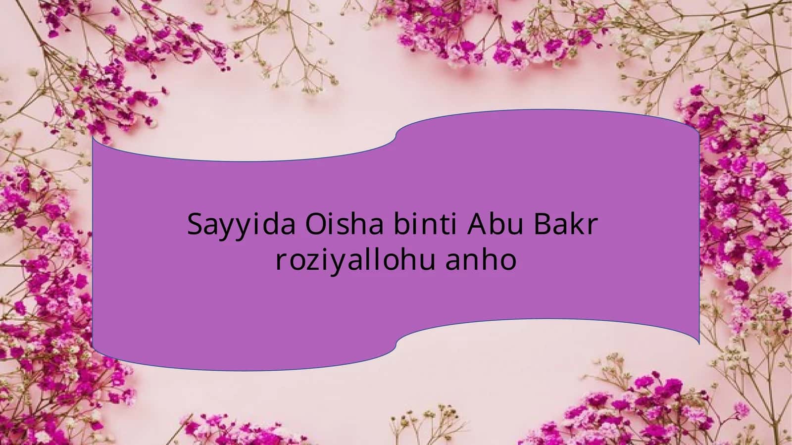 Sayyida Oisha binti Abu Bakr  roziyallohu a